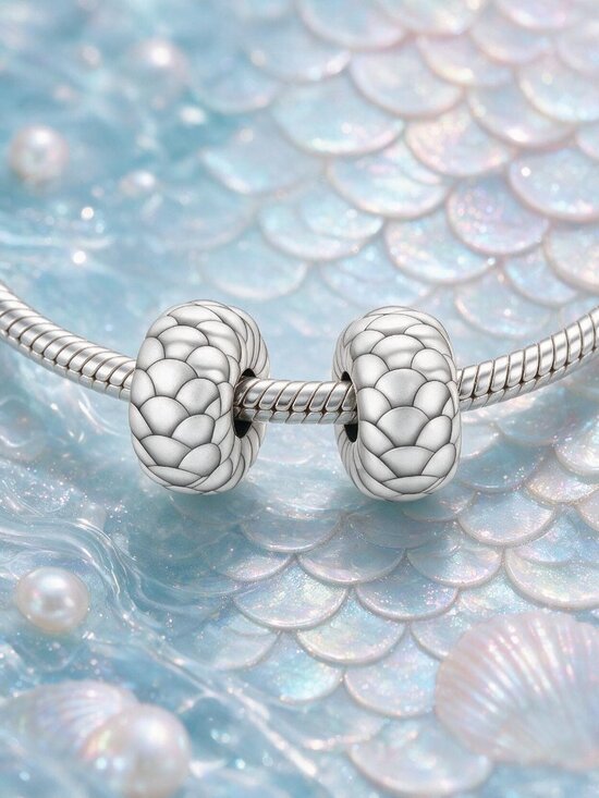 925 Sterling Silver Jewelry - PAIR • Scales Clip Charms - S925